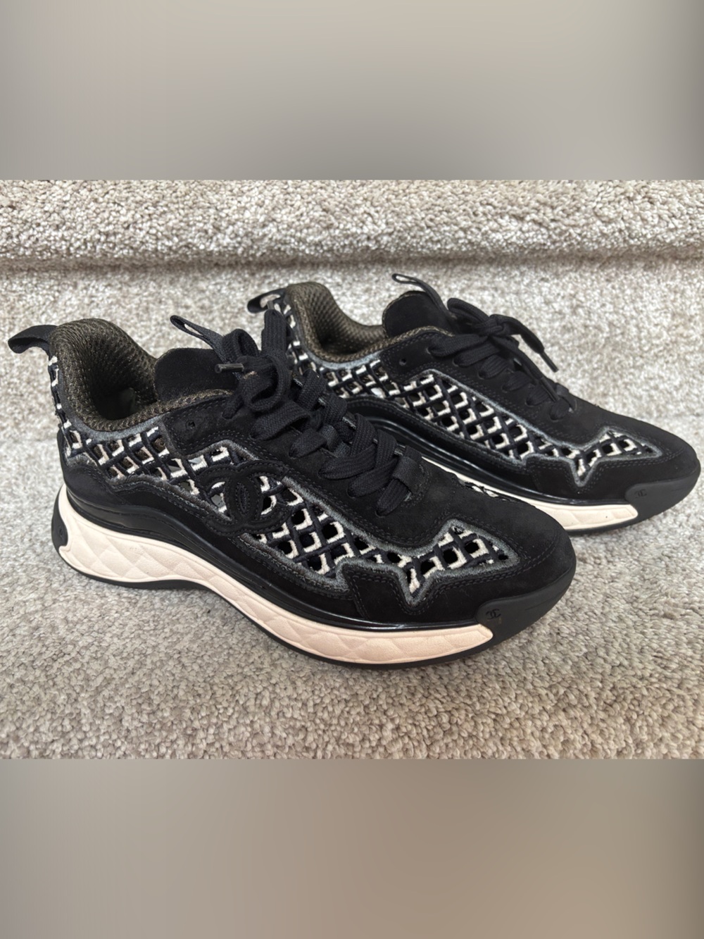Chanel Black & White Sneakers size 36